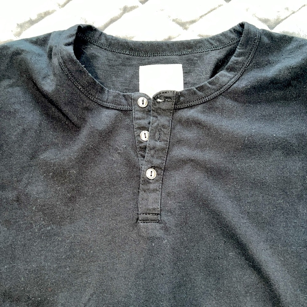 Men’s CHASER SZ XL black long sleeve 3 button Henley  shirt - Picture 2 of 4
